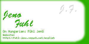 jeno fuhl business card